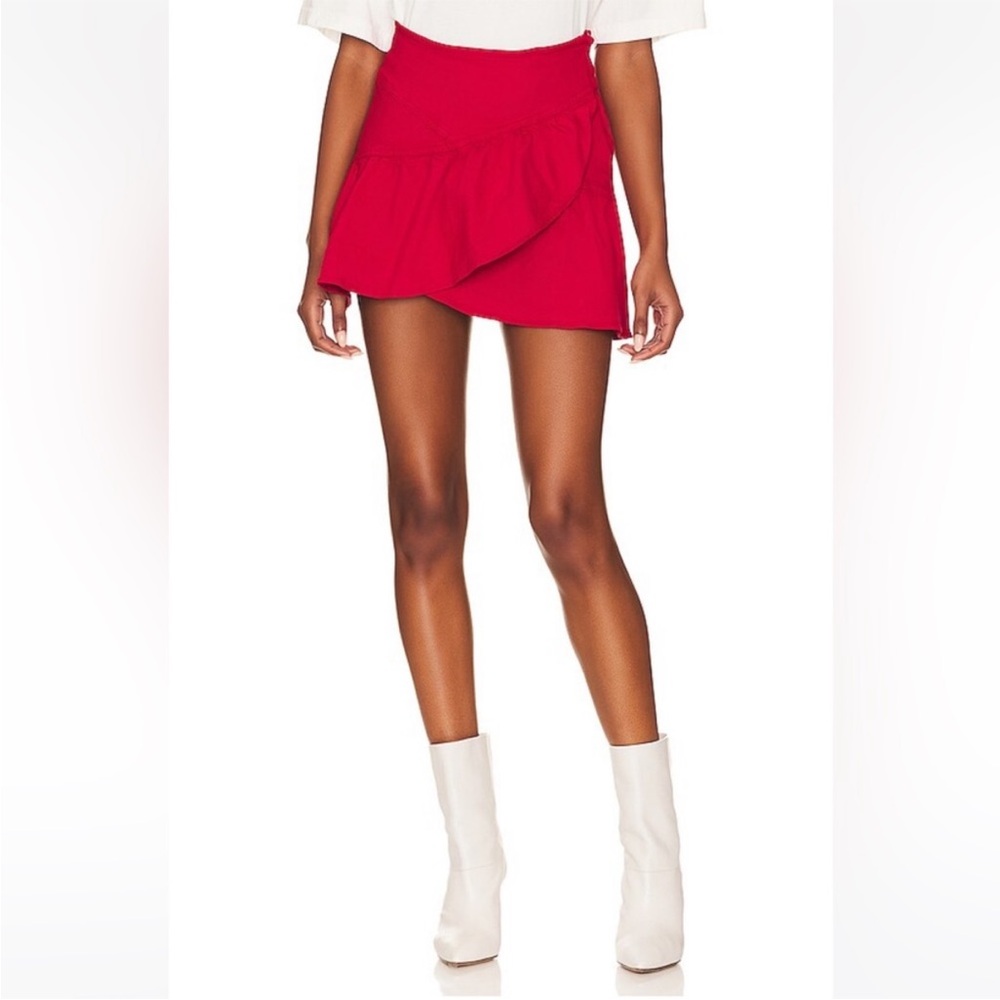 MOTHER The Minx Mini Skirt Women’s Size 25 Ribbon Red